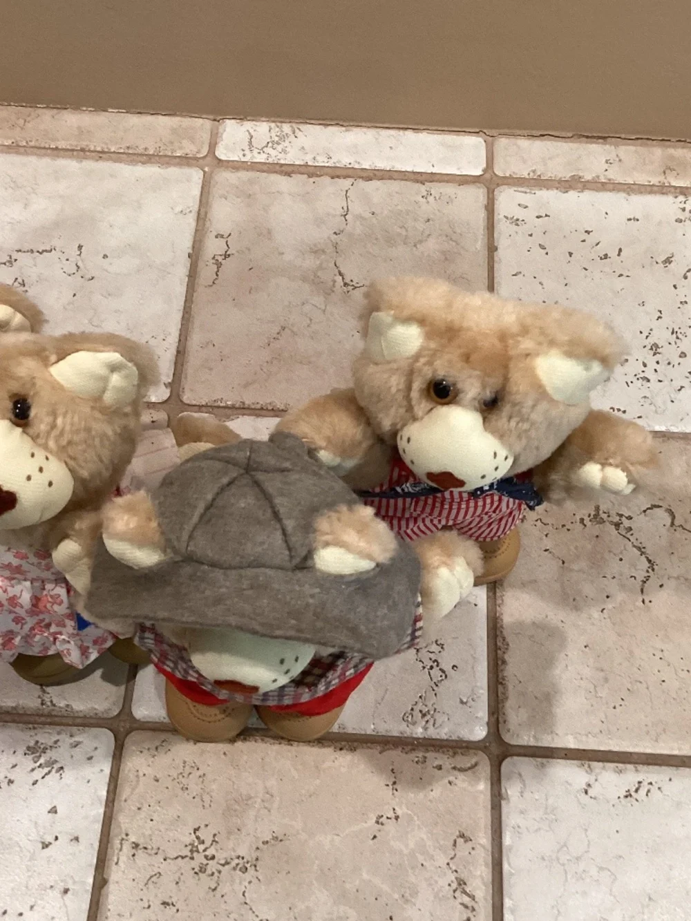 Set of 4 Vintage Wendy’s Original Furskins Collectible Teddy Bears/Plush 1986